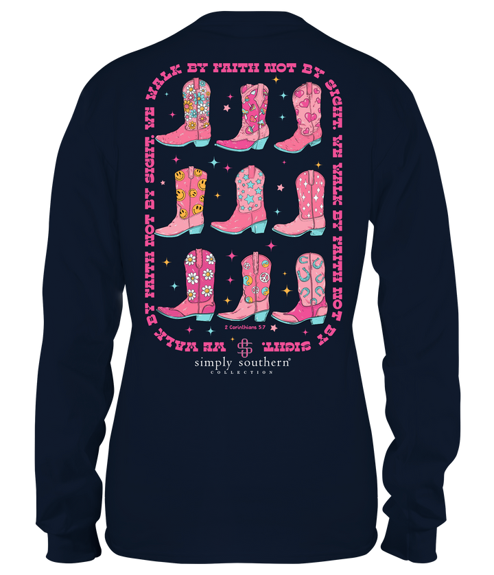 'Walk By Faith' Boots Long Sleeve Tee by Simply Southern