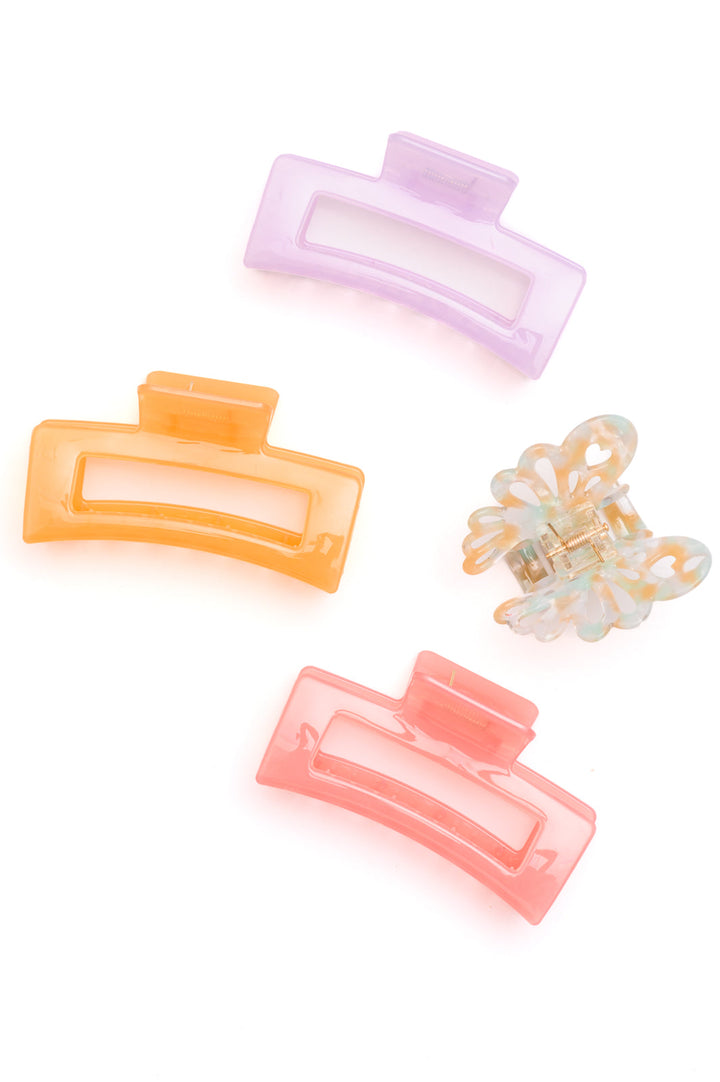 Large Jelly Claw Clip Set of 4 - 12/17