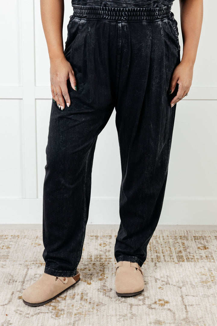 Limber Up Straight Leg Sweats in Black - 1/2