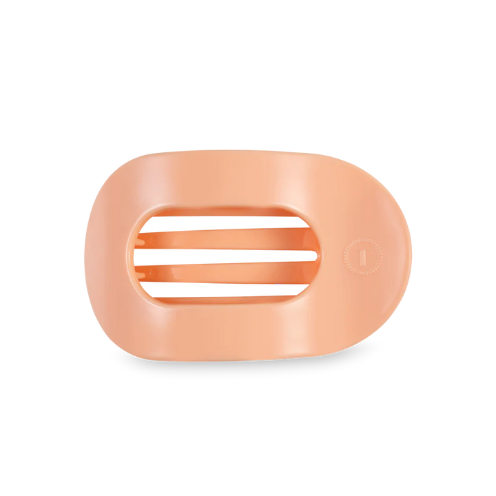 Medium Teleties Flat Oval Clip - Peach Fuzz