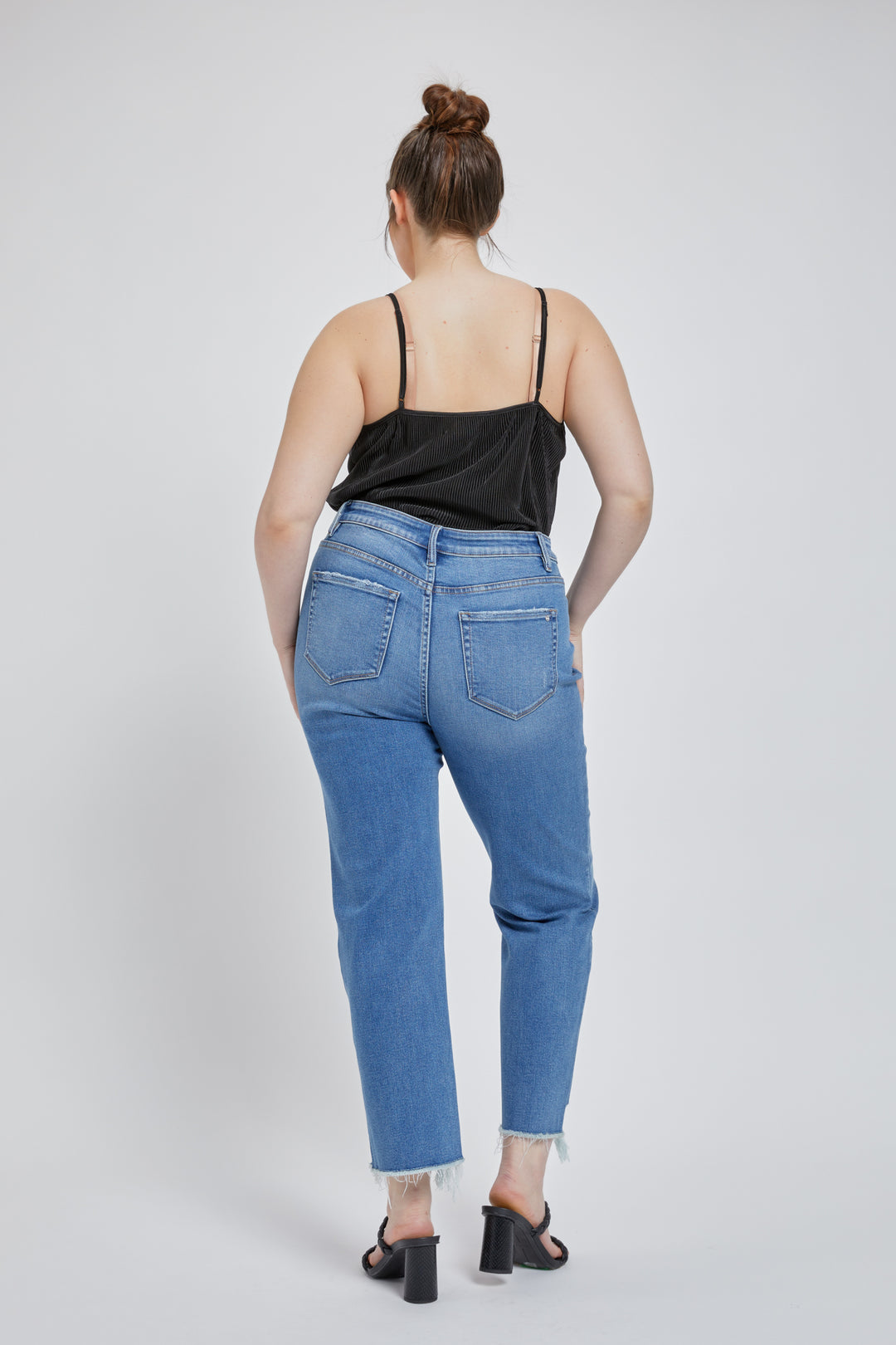 Super High Straight Leg Step Hem Jeans by Mica Denim (Ships in 2-3 Weeks)