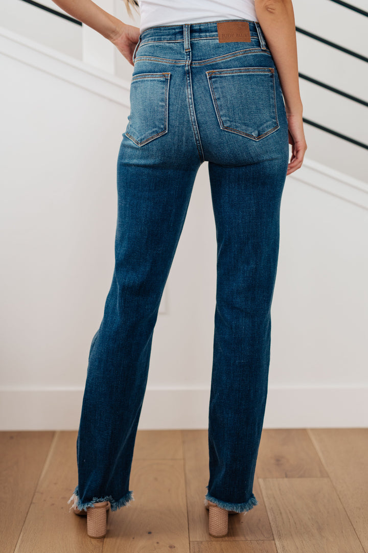 Morgan High Rise Distressed Straight Jeans by Judy Blue