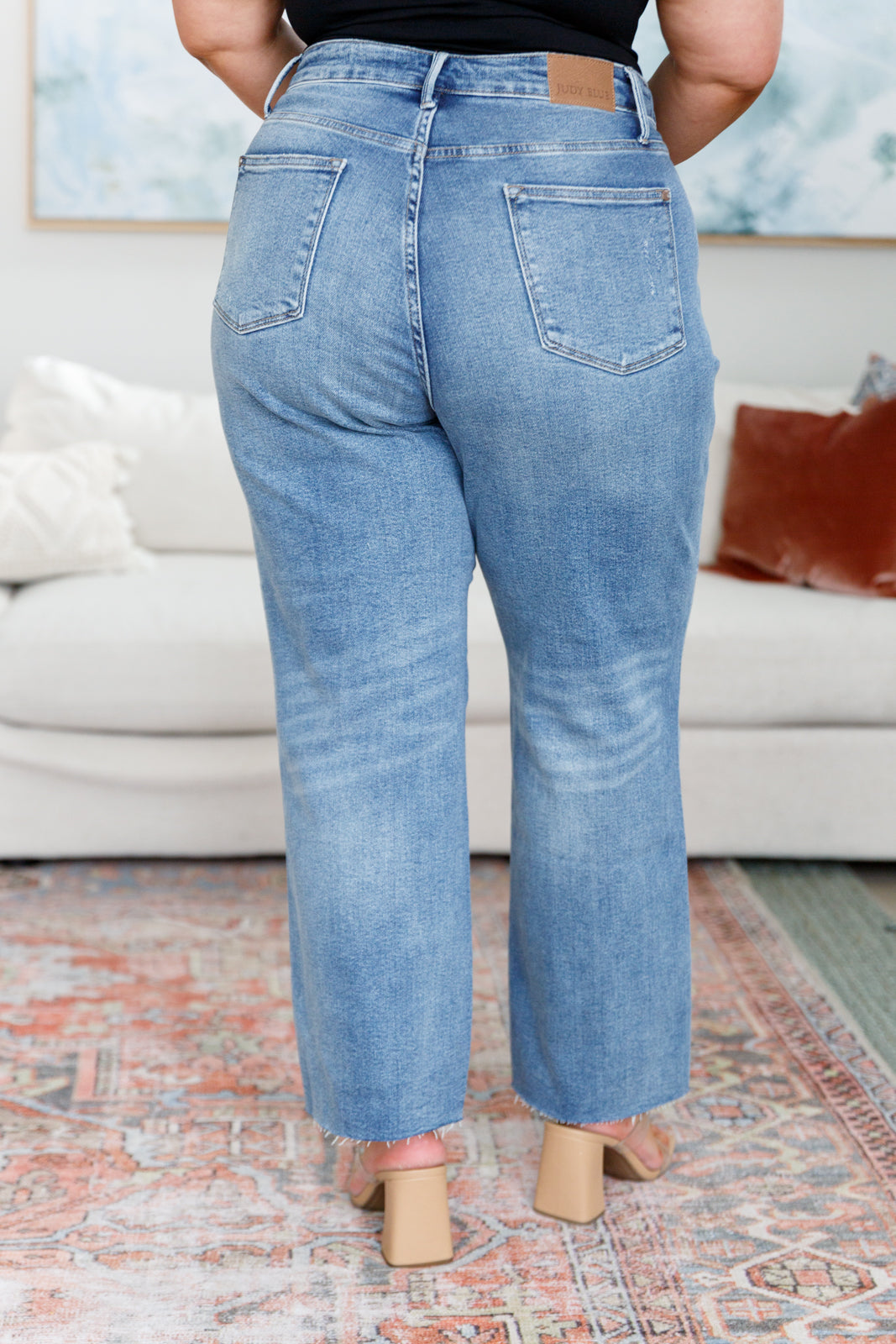 Nora High Rise Rigid Magic Destroy Slim Straight Jeans by Judy Blue