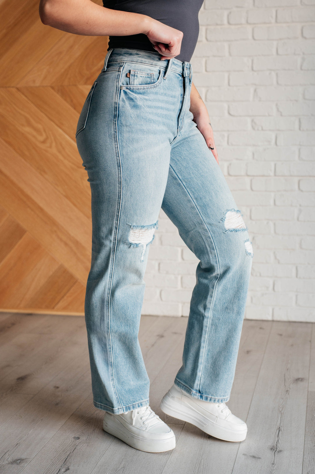 Patricia High Rise Rigid Magic 90's Straight Jeans by Judy Blue