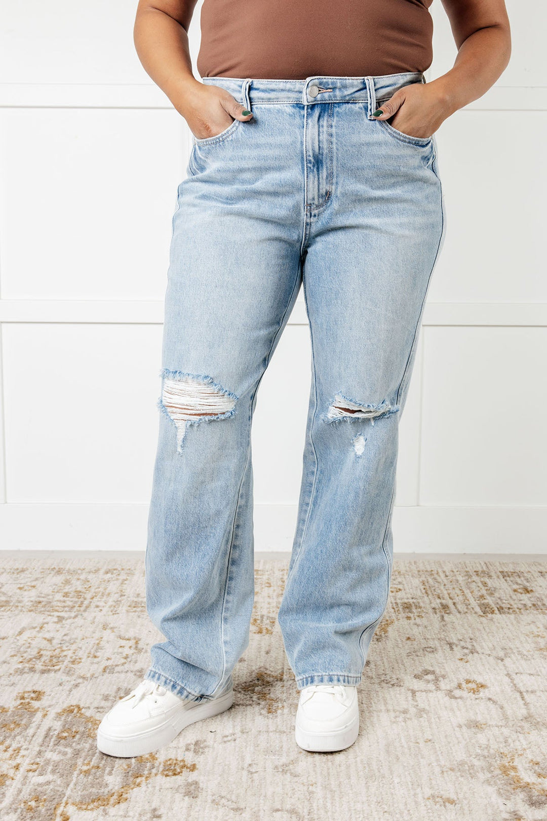 Patricia High Rise Rigid Magic 90's Straight Jeans by Judy Blue