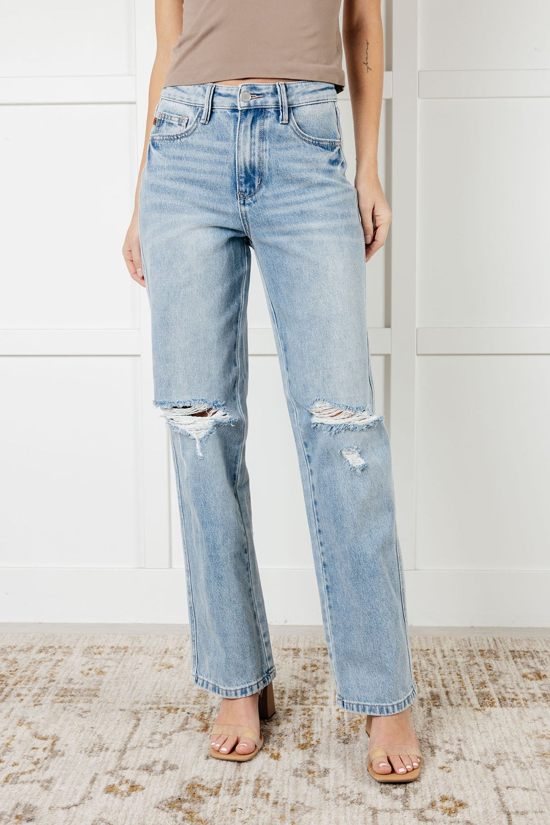 Patricia High Rise Rigid Magic 90's Straight Jeans by Judy Blue