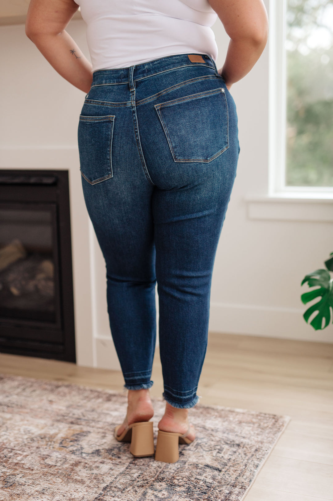 Phillipa High Rise Release Hem Slim Jeans by Judy Blue