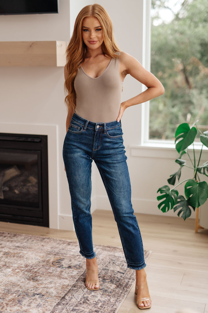 Phillipa High Rise Release Hem Slim Jeans by Judy Blue