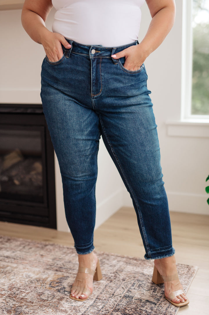 Phillipa High Rise Release Hem Slim Jeans by Judy Blue