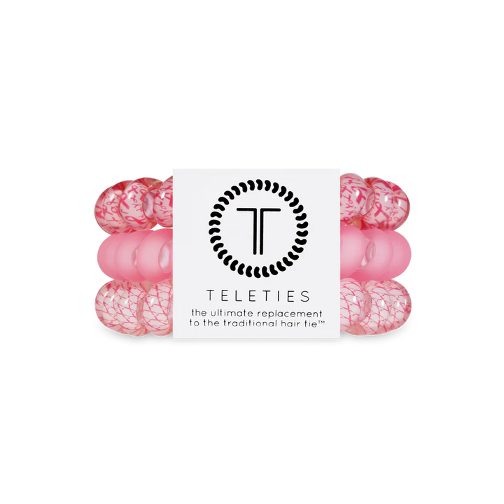 Teleties Hair Tie - Large Band Pack of 3 - Pink and Powerful