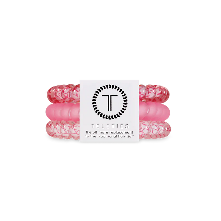 Teleties Hair Tie - Small Band Pack of 3 - Pink and Powerful