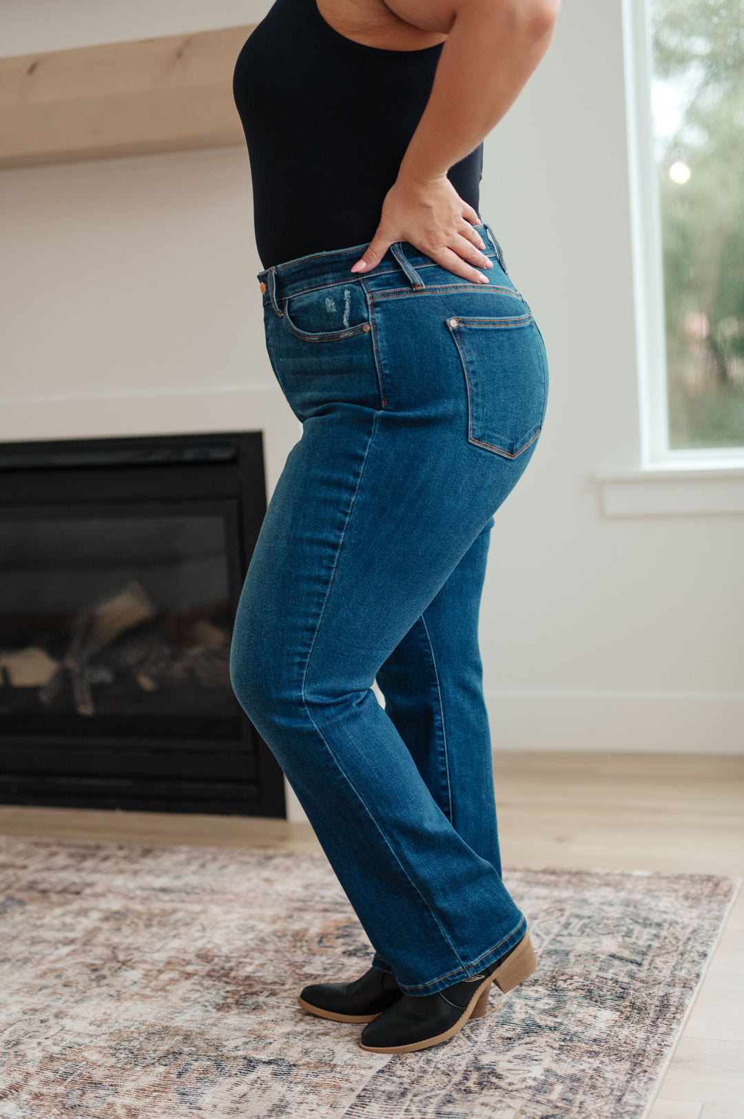 Pippa High Rise Button Fly Straight Jeans by Judy Blue