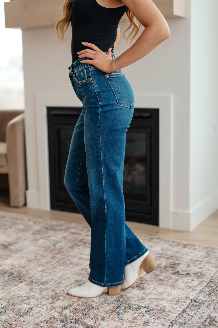 Pippa High Rise Button Fly Straight Jeans by Judy Blue