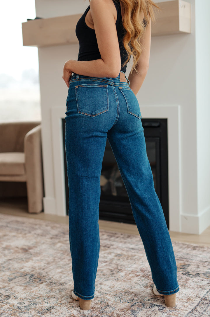 Pippa High Rise Button Fly Straight Jeans by Judy Blue