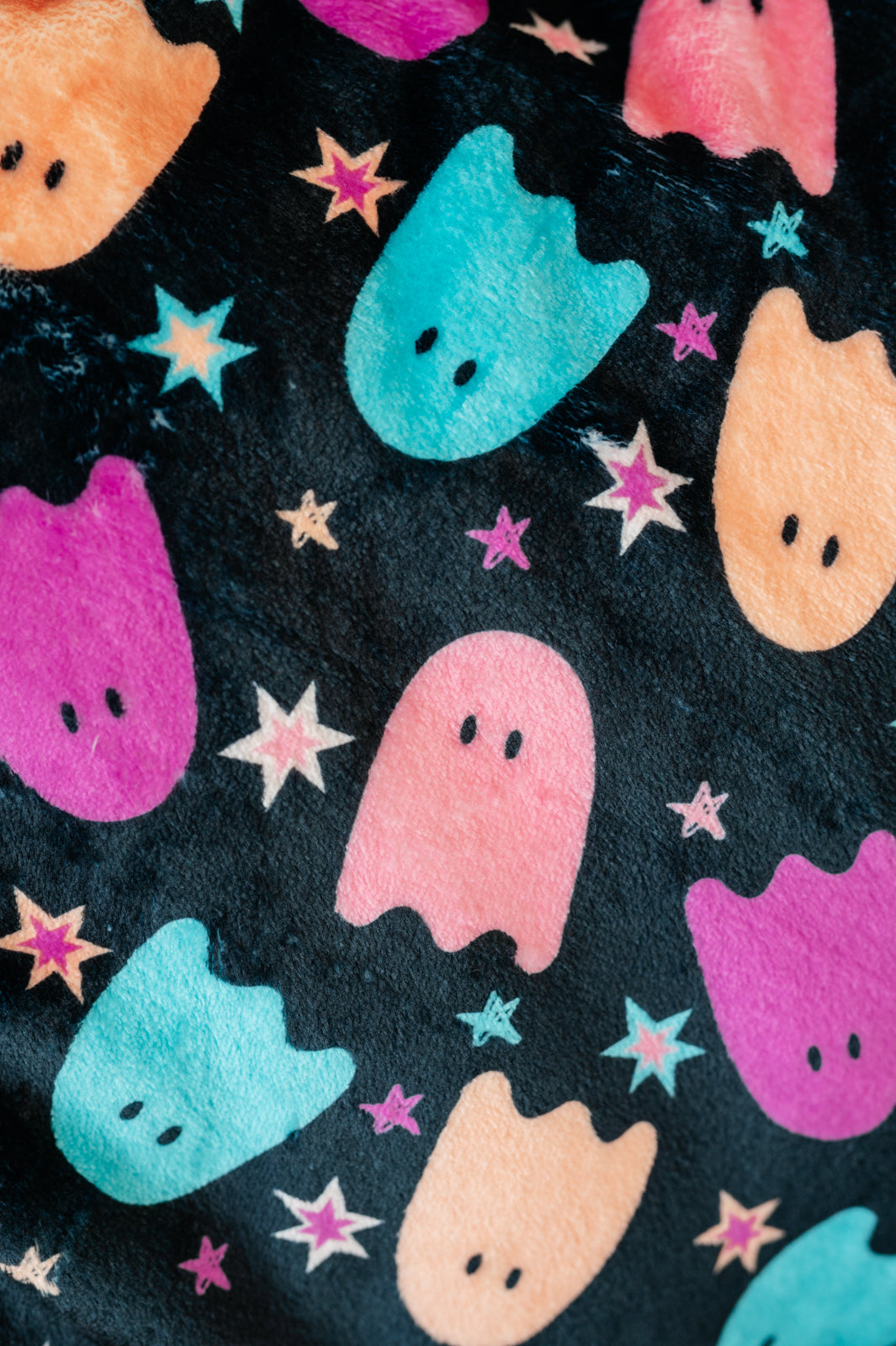 PREORDER: Halloween Fleece Blanket in Neon Ghosts (Ships Early October)