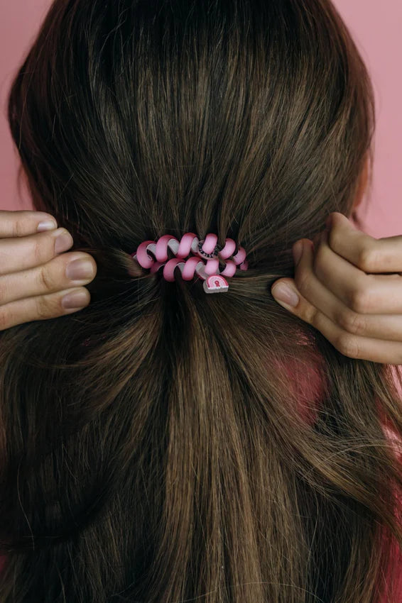 Teleties Hair Tie - Large and Small Band Pack of 5 - Proudly Pink