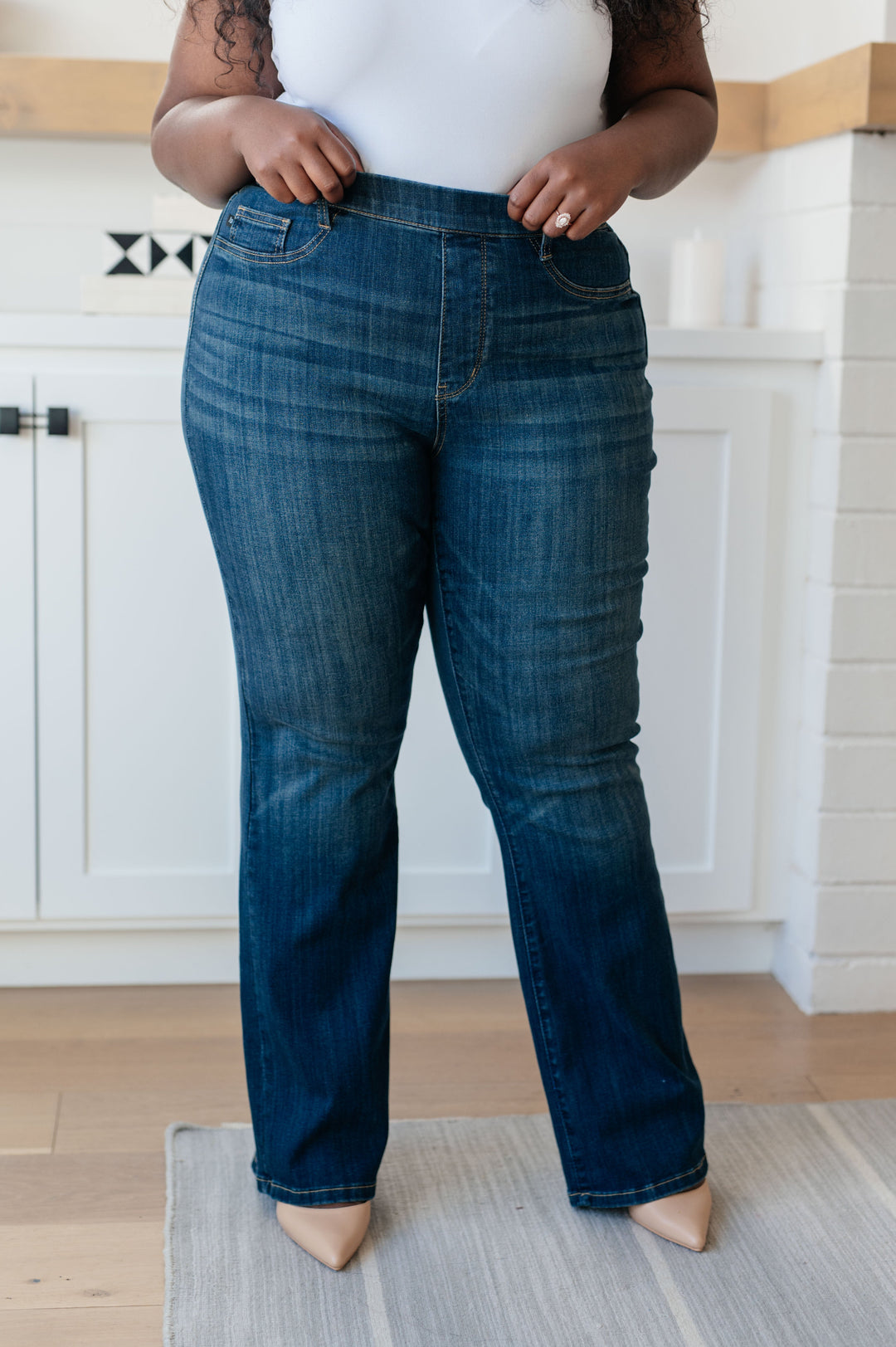 Ricki High Rise Pull On Slim Bootcut Jeans by Judy Blue