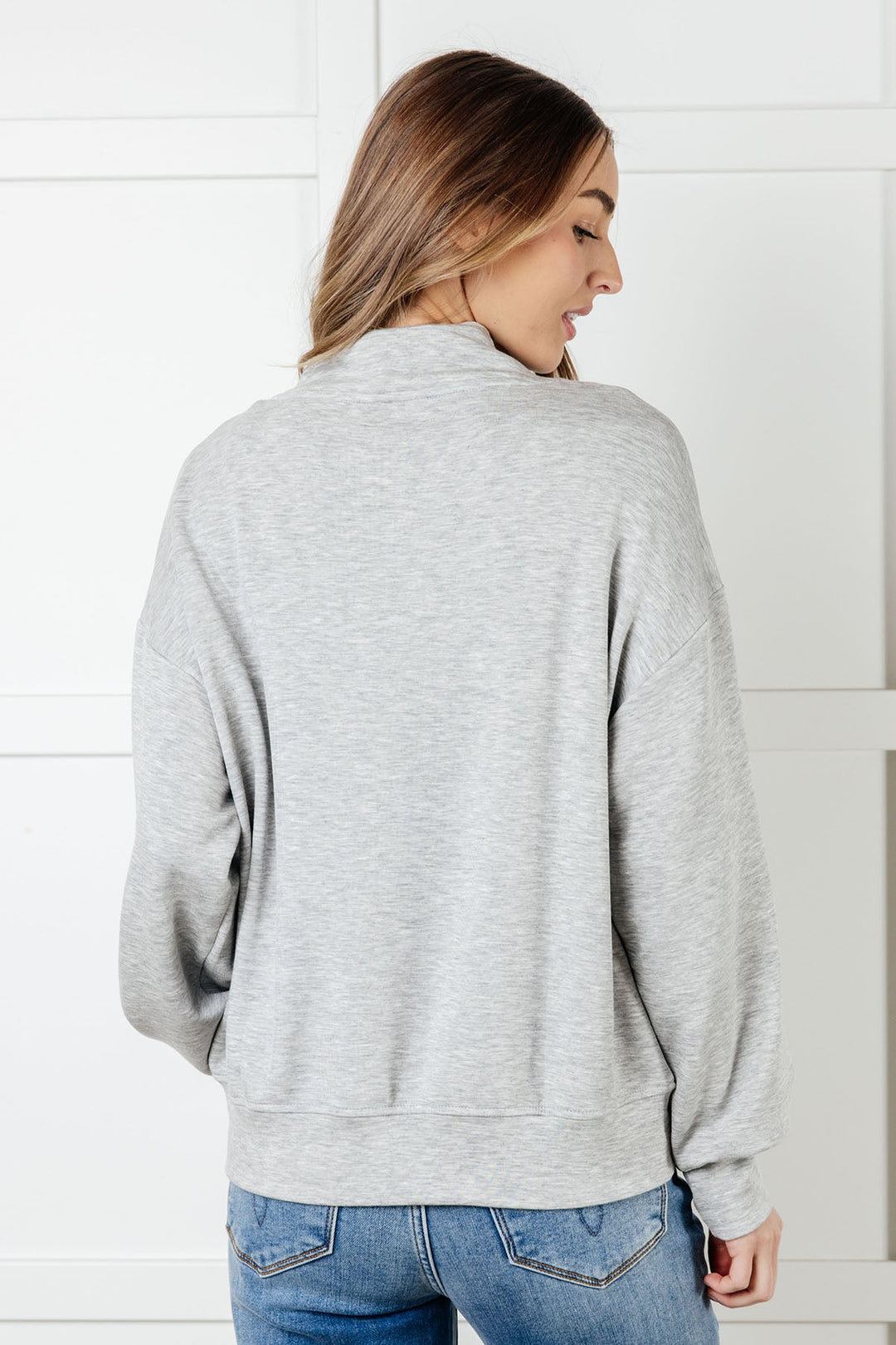 Rogue Runner Half Zip Jacket in Heather Grey - 1/2