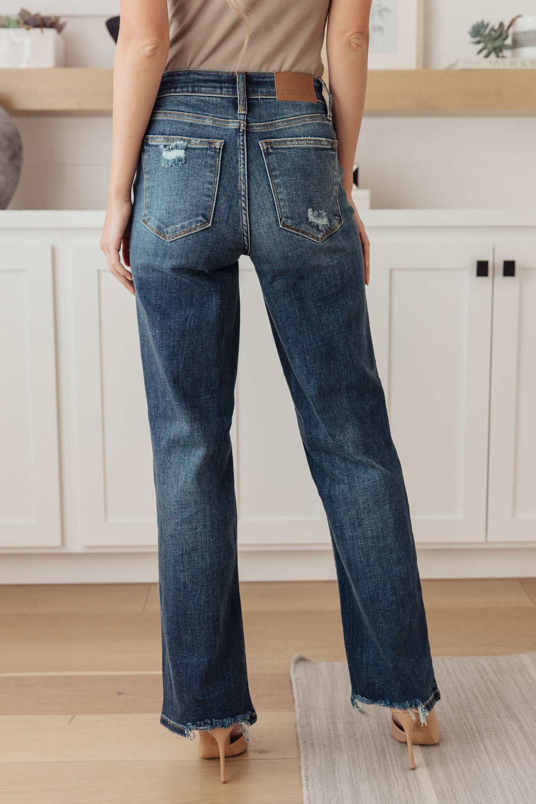 Rose High Rise 90's Straight Jeans in Dark Wash by Judy Blue