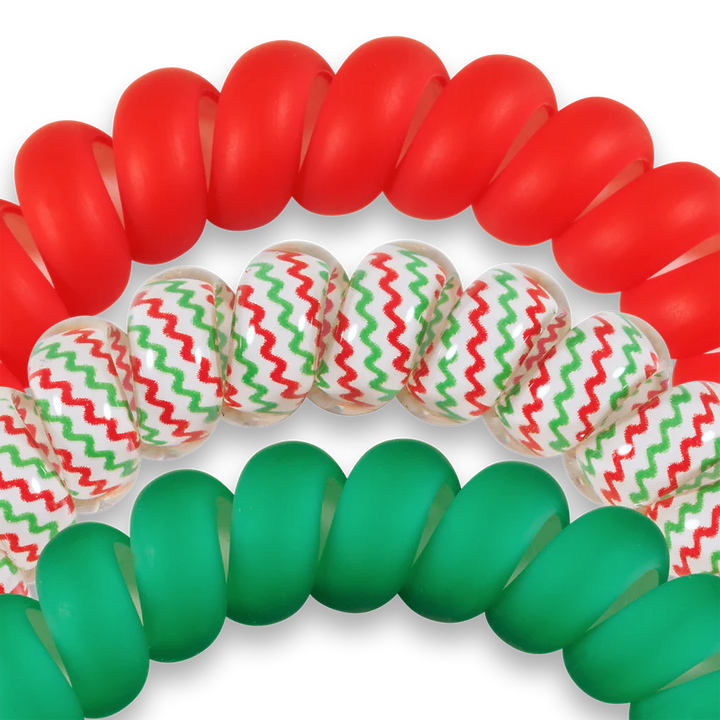 Teleties Hair Tie - Large Band Pack of 3 - Santa Baby