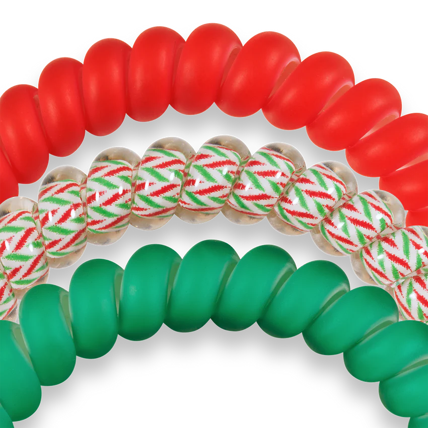 Teleties Hair Tie - Small Band Pack of 3 - Santa Baby