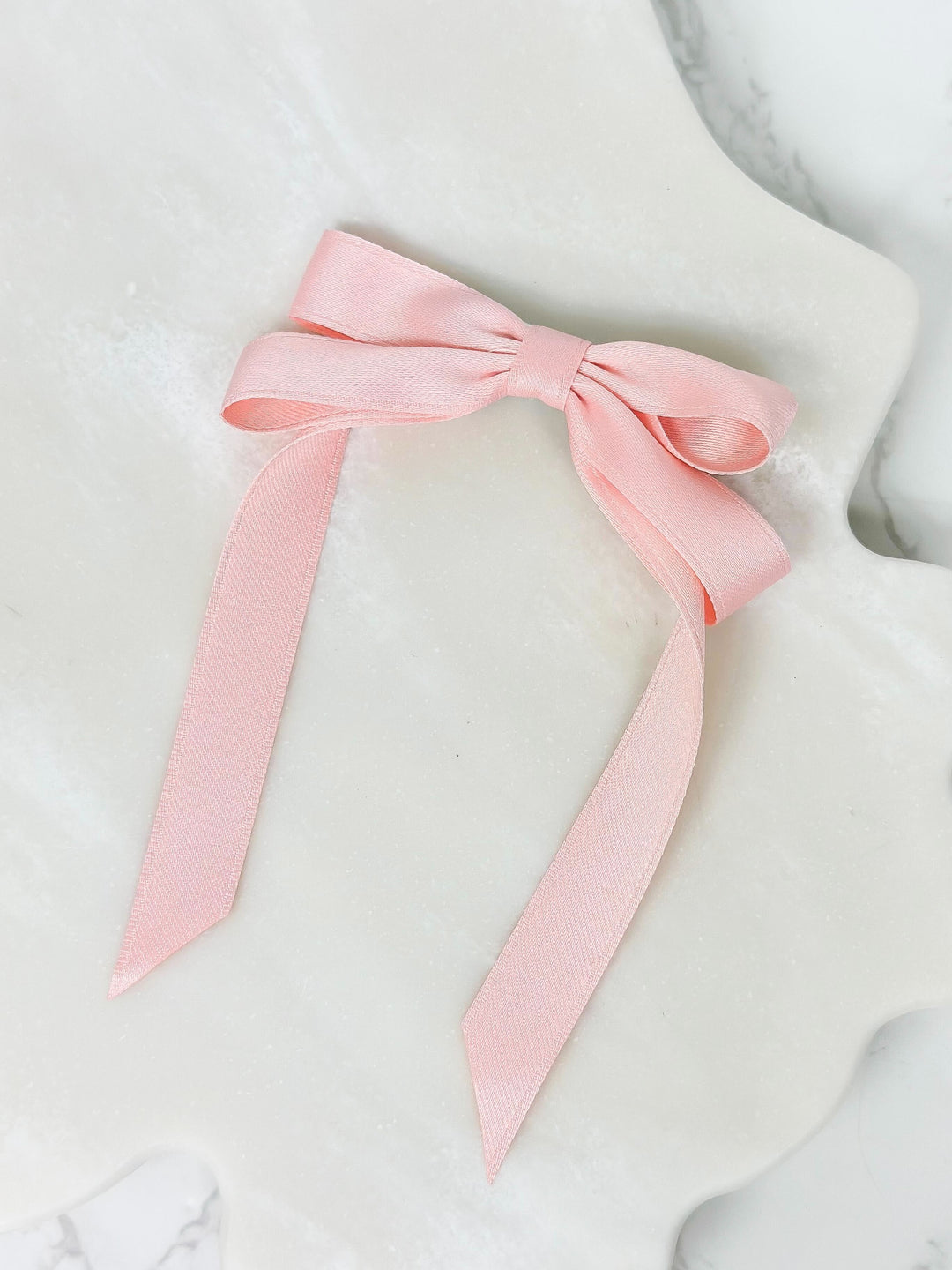 Satin Ribbon Hair Clip - Pink