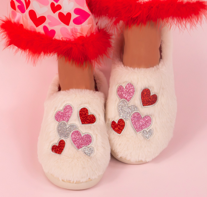 Glitter Hearts Valentine's Slippers by Simply Southern