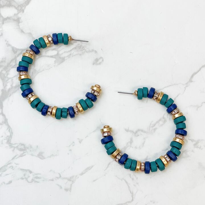 Seaside Beaded Hoop Earrings