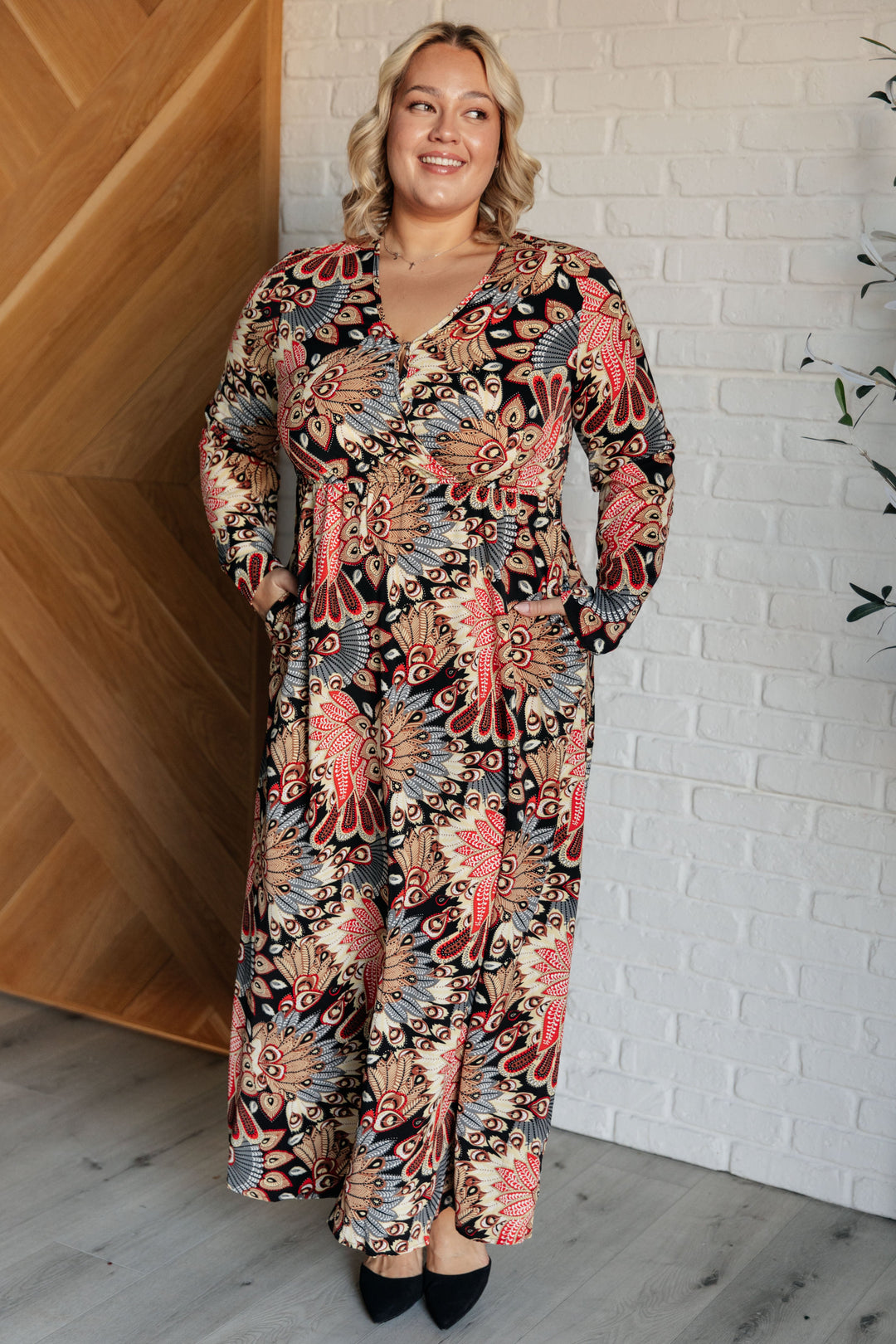 Send it Over Faux Wrap Maxi Dress - 12/3