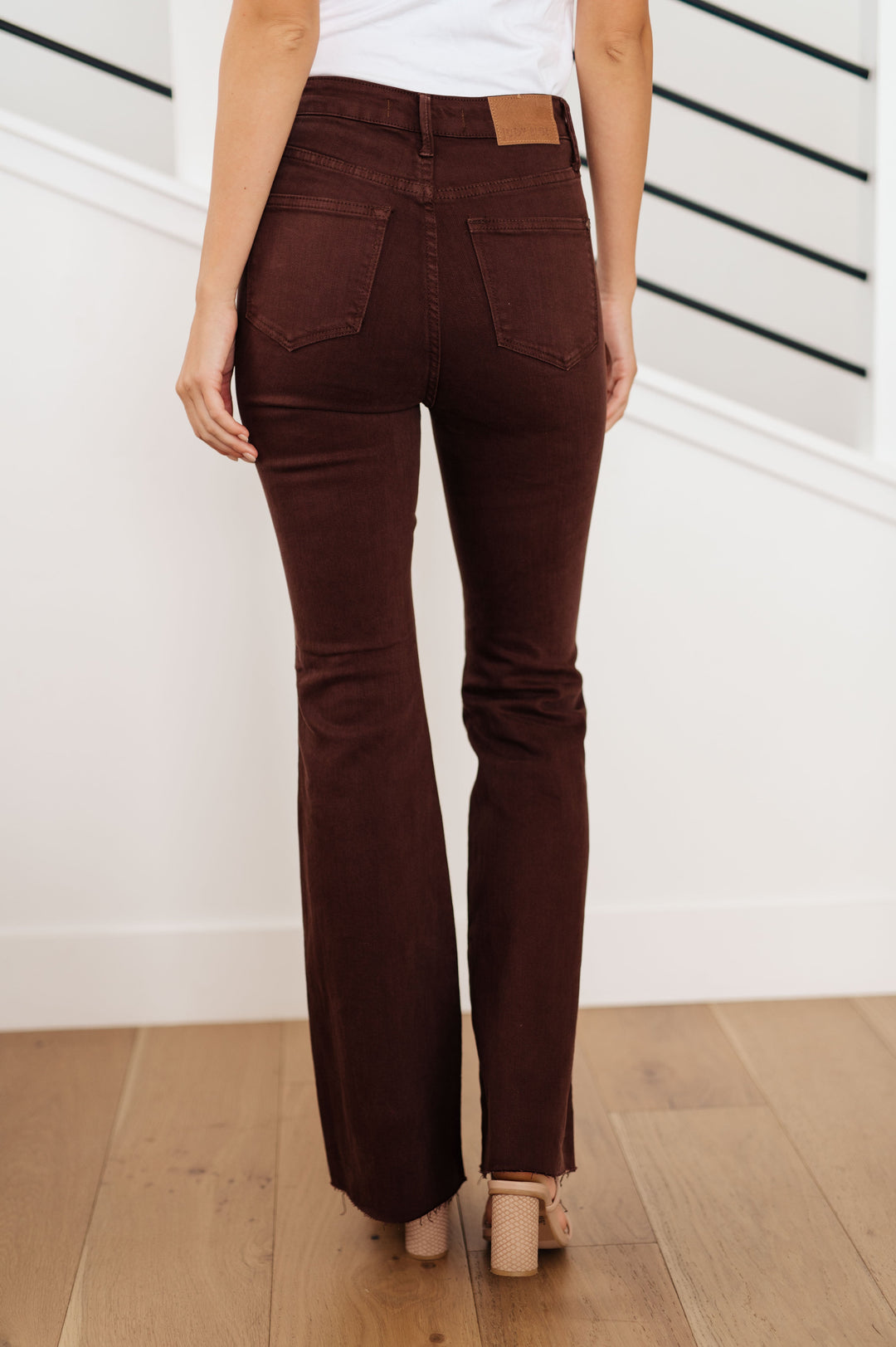 Sienna High Rise Control Top Flare Jeans in Espresso by Judy Blue