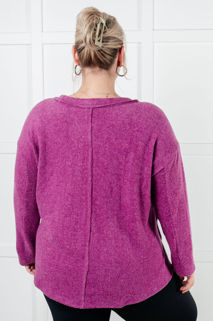 Simple Silhouette Brushed Hacci Sweater in Light Plum - 12/11