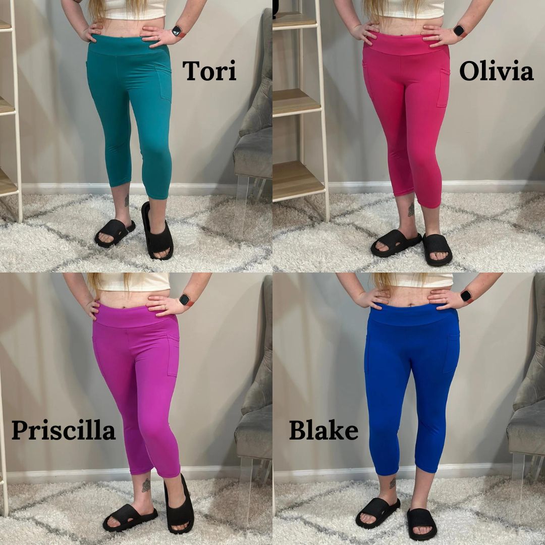 PREORDER: Capri Leggings with Pockets in Nine Colors (Ships Early May)