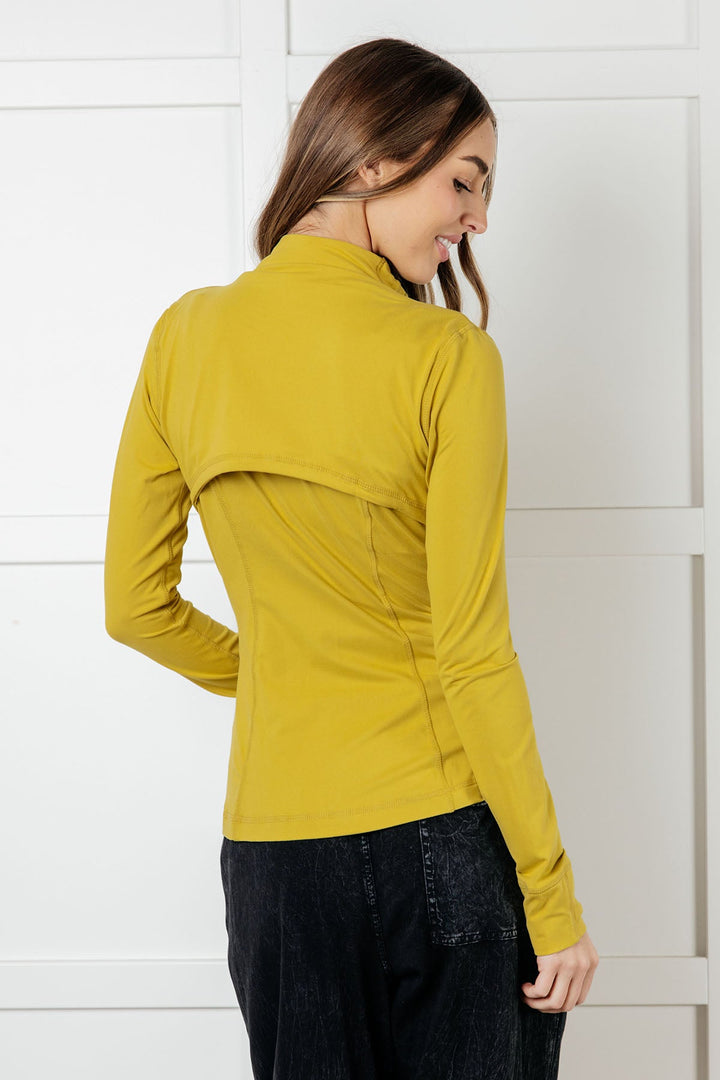 Staying Swift Activewear Jacket in Yellow Pear - 1/2