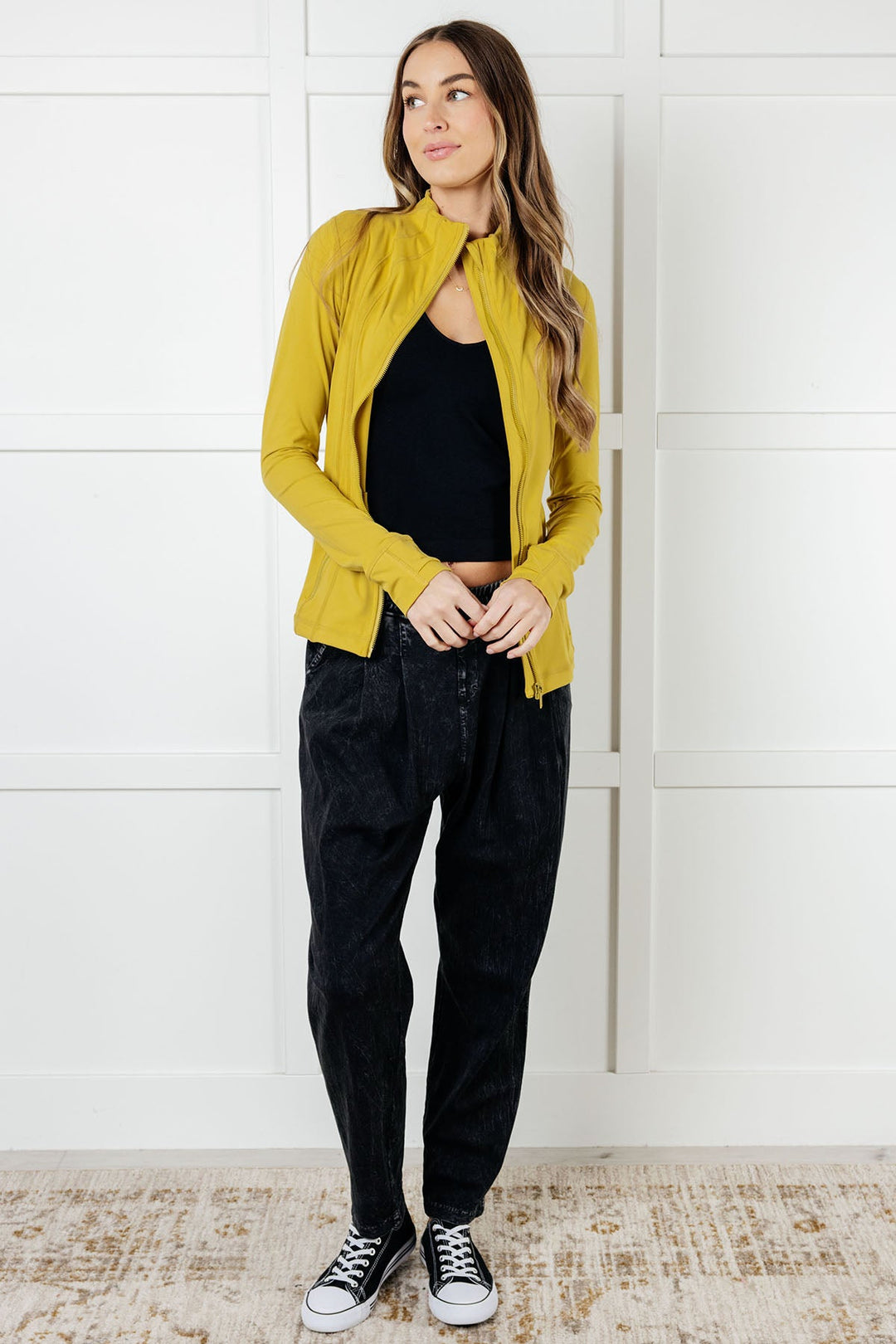 Staying Swift Activewear Jacket in Yellow Pear - 1/2