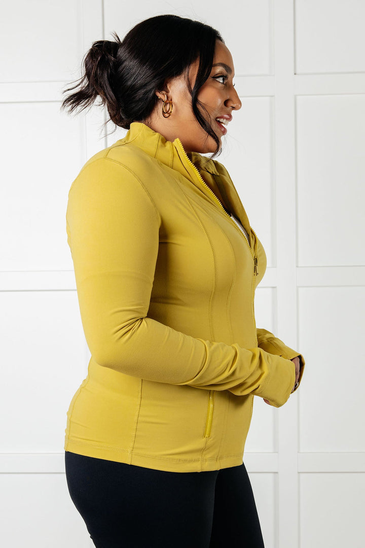 Staying Swift Activewear Jacket in Yellow Pear - 1/2