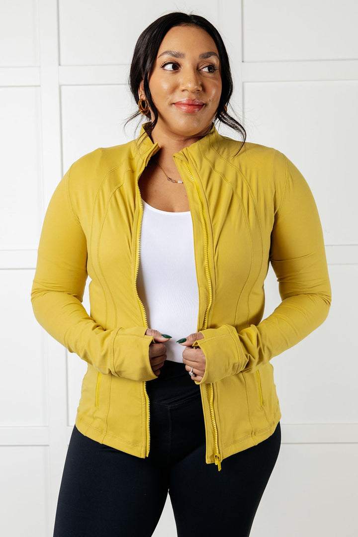 Staying Swift Activewear Jacket in Yellow Pear - 1/2