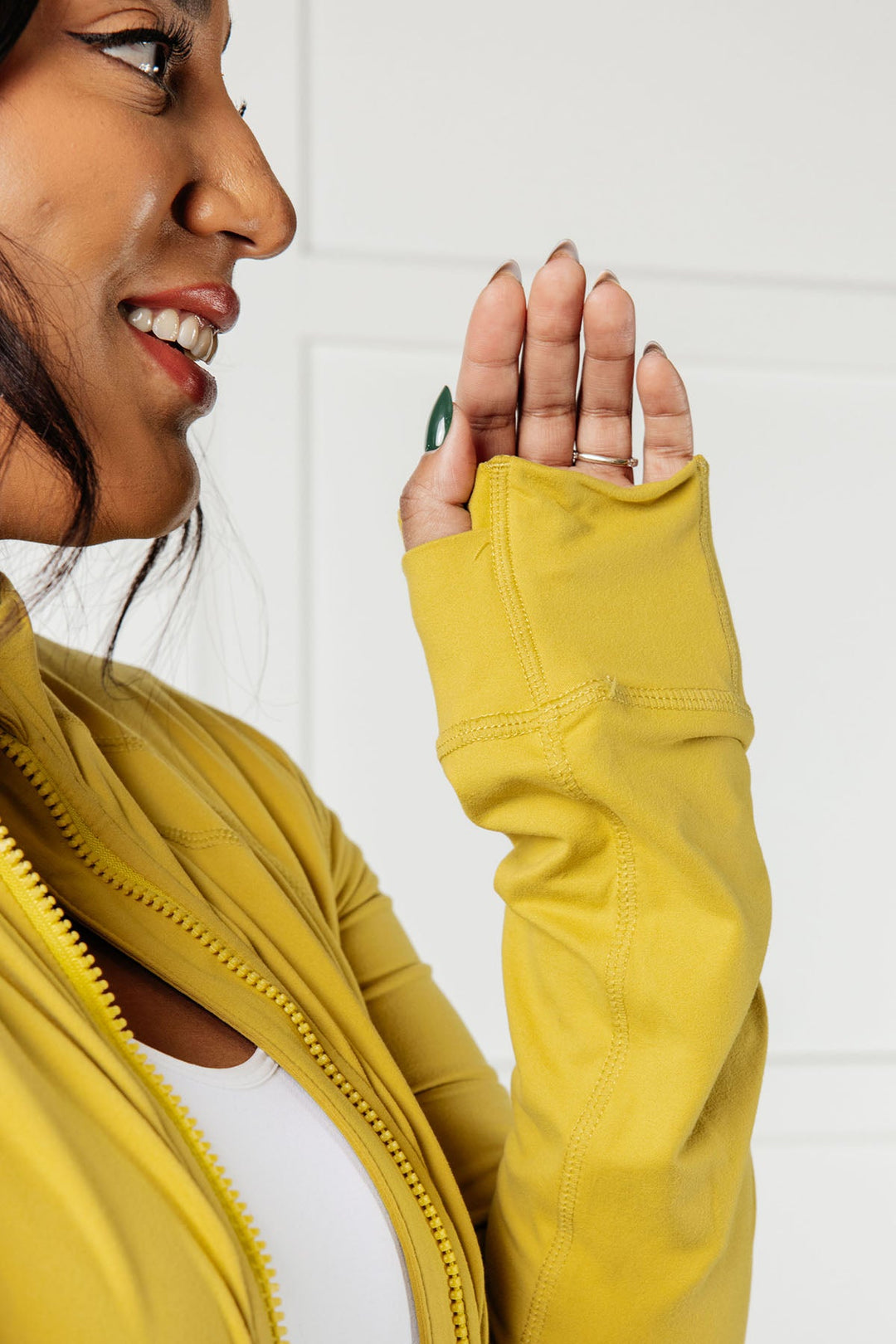 Staying Swift Activewear Jacket in Yellow Pear - 1/2