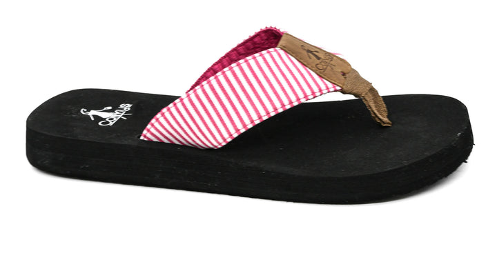 Summer Break by Corkys - Pink White Stripe (Ships in January)