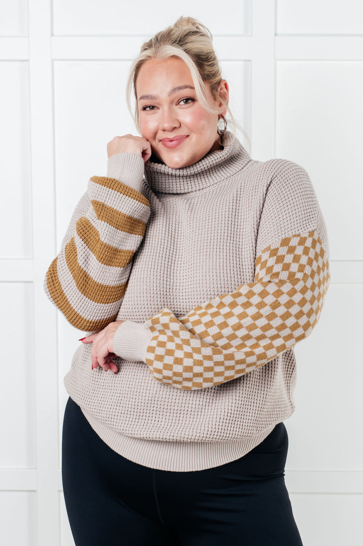 Super Seasonal Patchwork Waffle Knit Sweater - 12/17