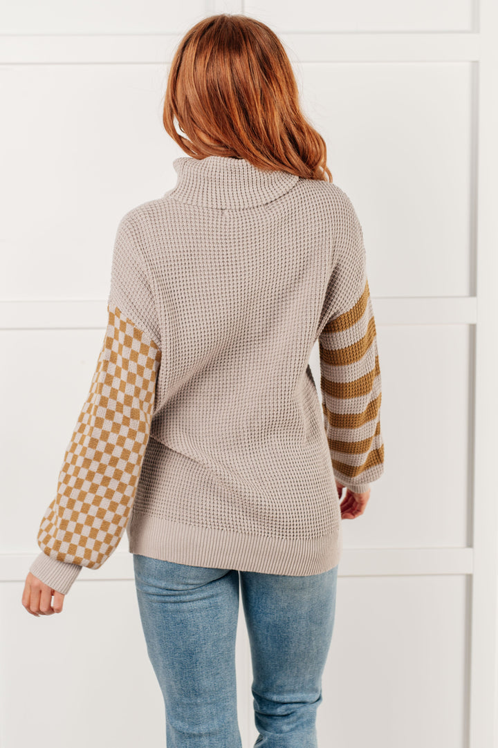 Super Seasonal Patchwork Waffle Knit Sweater - 12/17