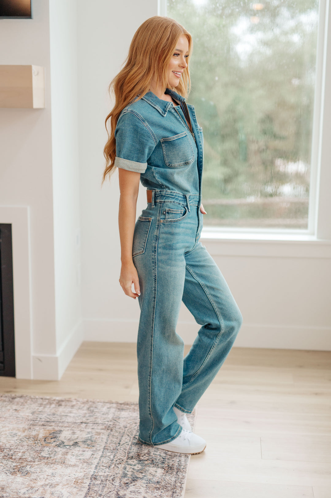 Sylvia Short Sleeve Denim Jumpsuit by Judy Blue