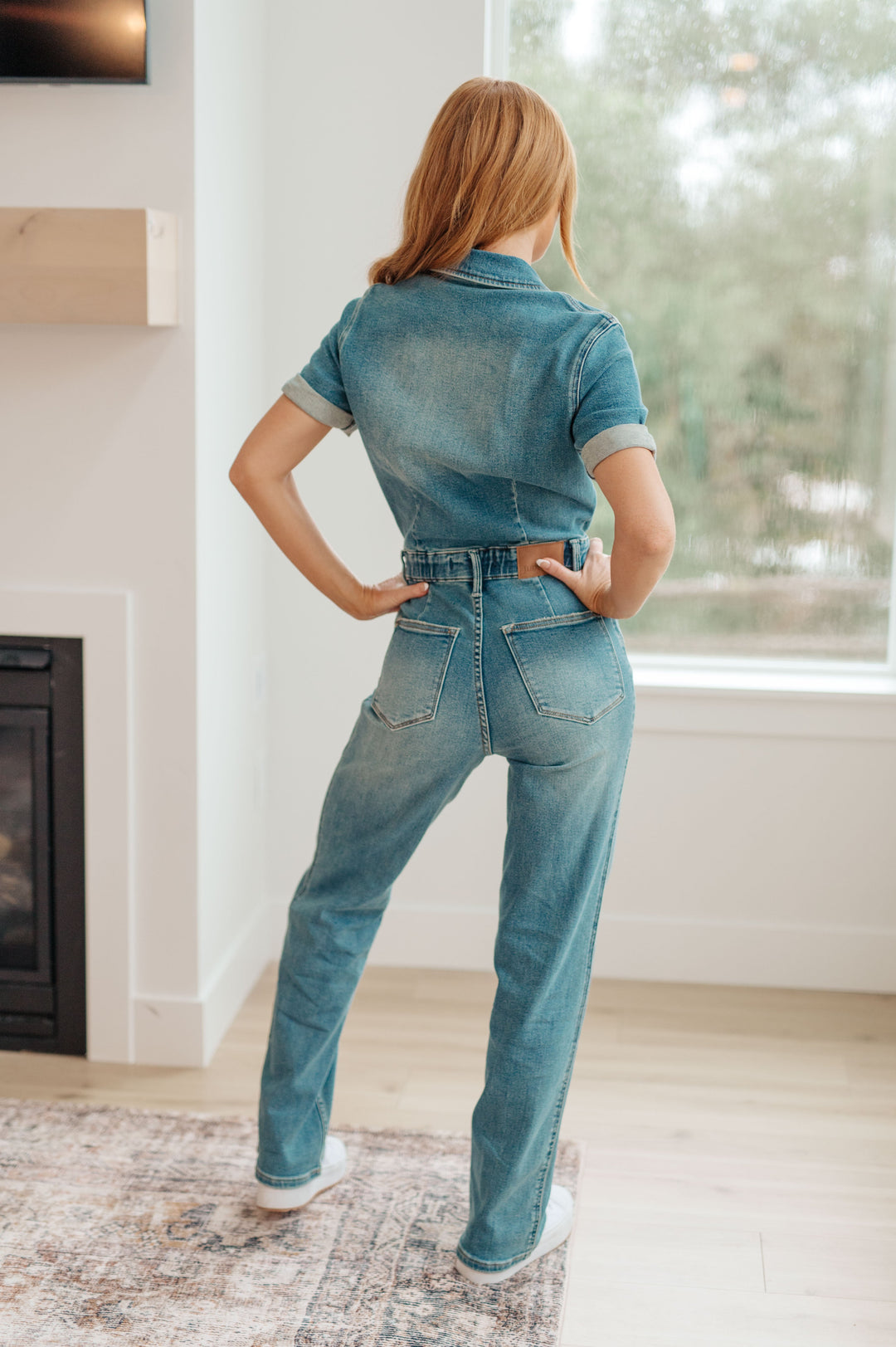 Sylvia Short Sleeve Denim Jumpsuit by Judy Blue