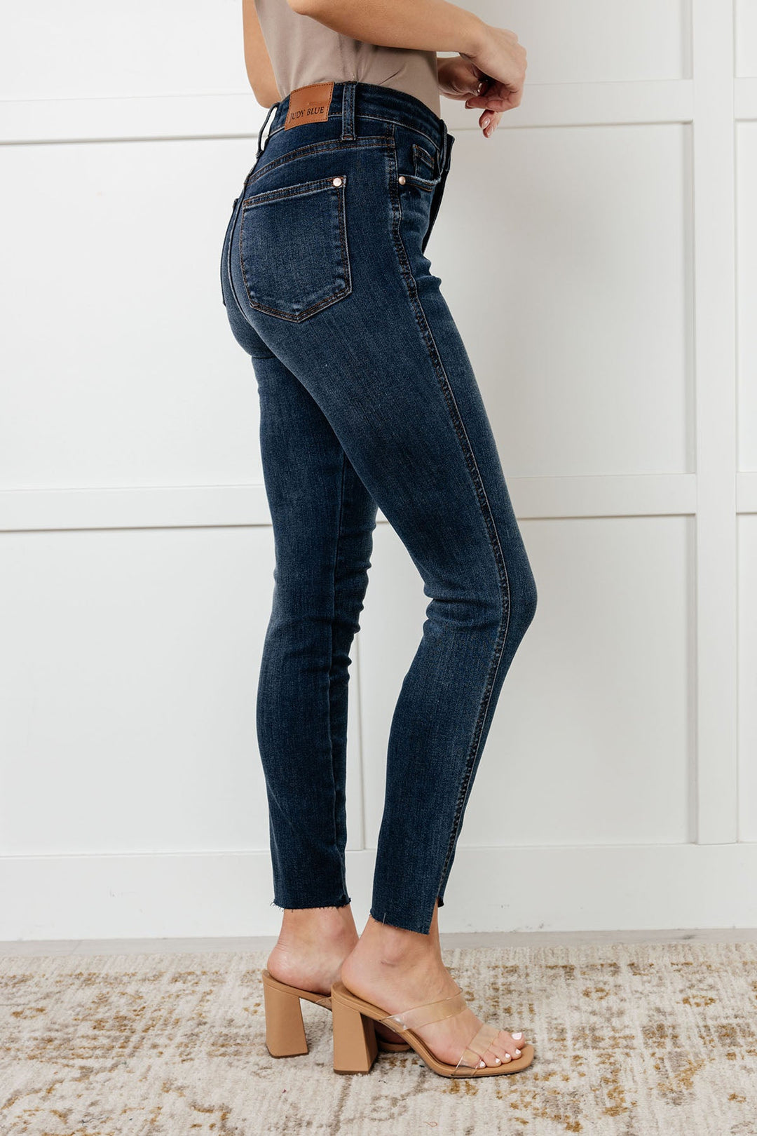 Tessa High Rise Control Top Step Hem Skinny Jeans by Judy Blue