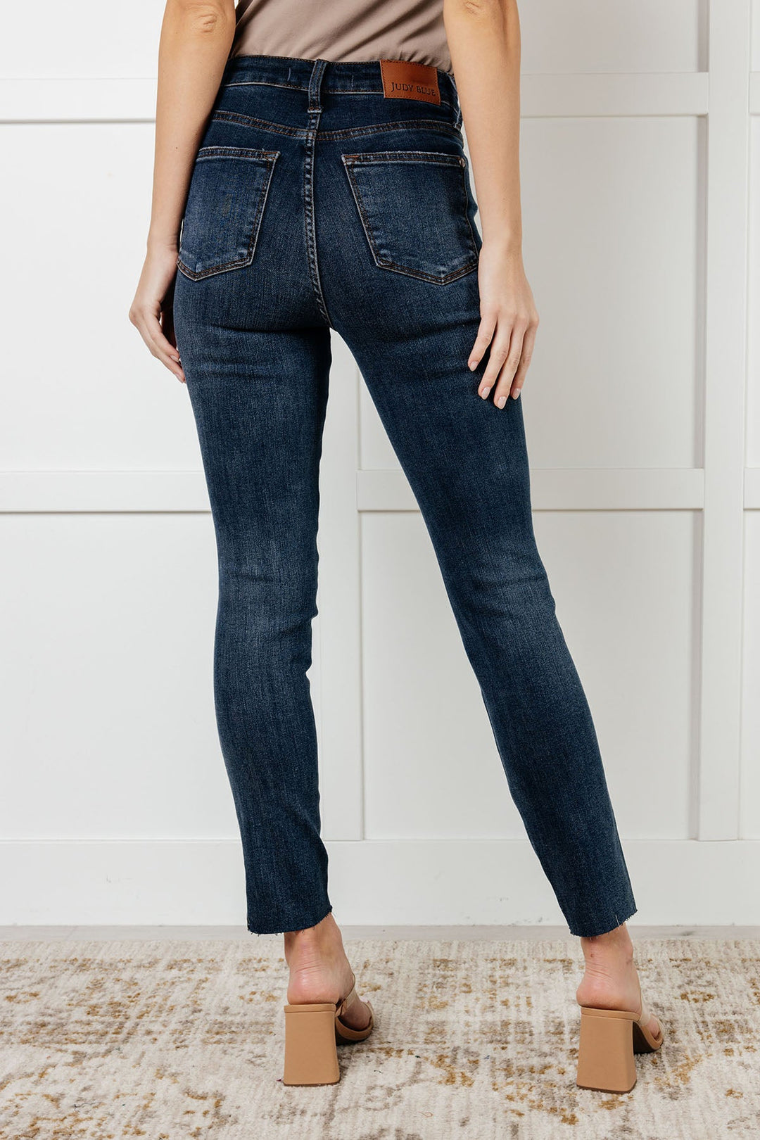 Tessa High Rise Control Top Step Hem Skinny Jeans by Judy Blue