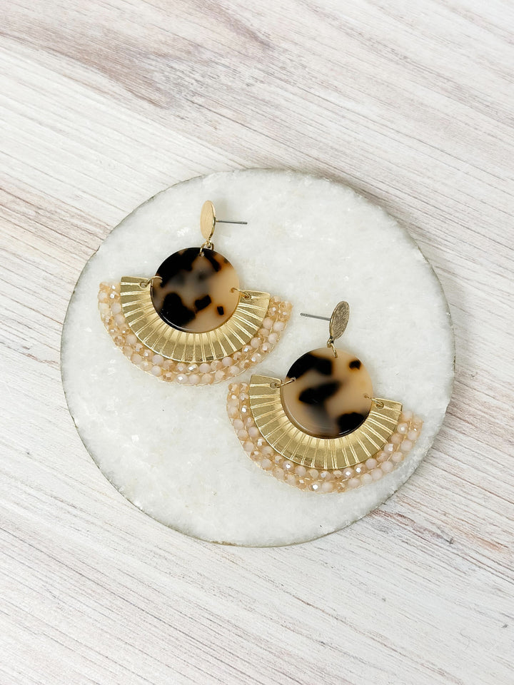 Tortoise Disc Dangle Earrings