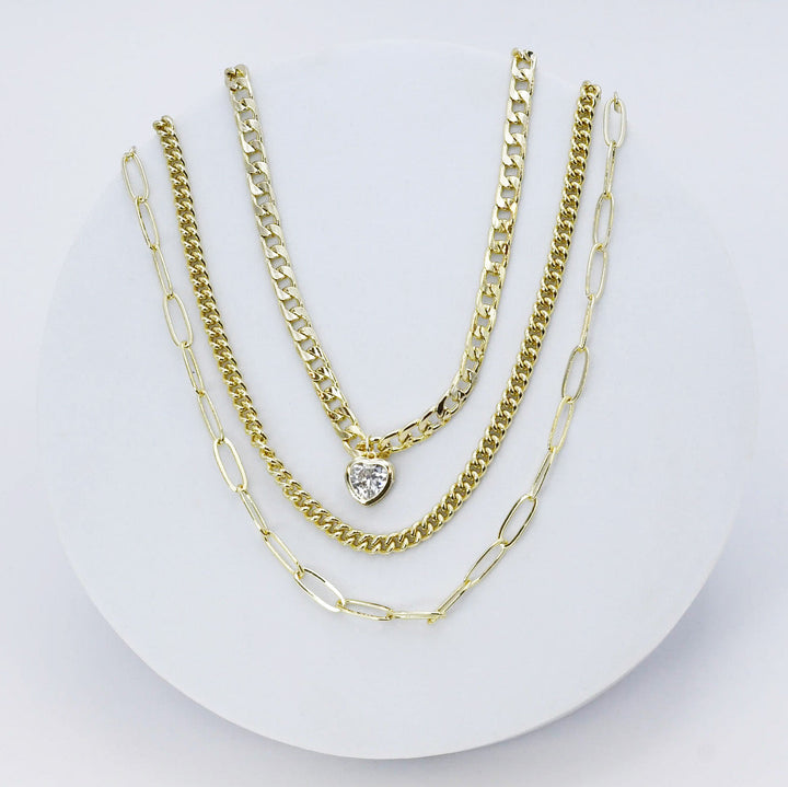 Triple Chains of Love Necklace by Treasure Jewels