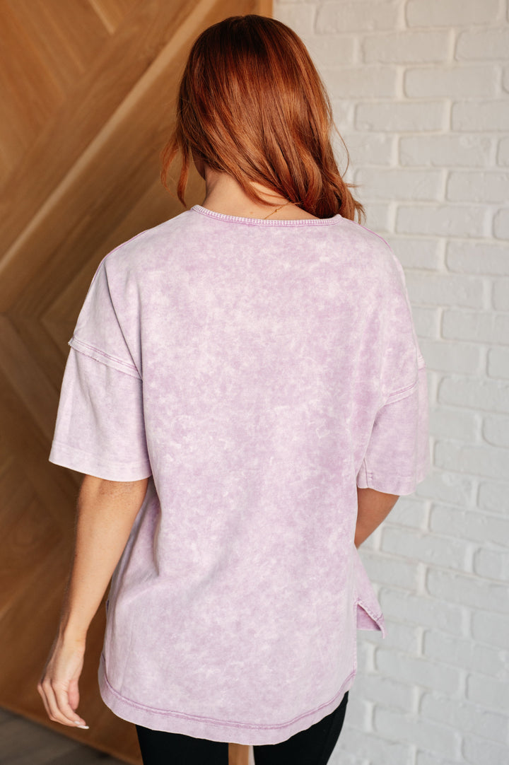 Unbothered Mineral Wash Top in Orchid Petal - 12/19