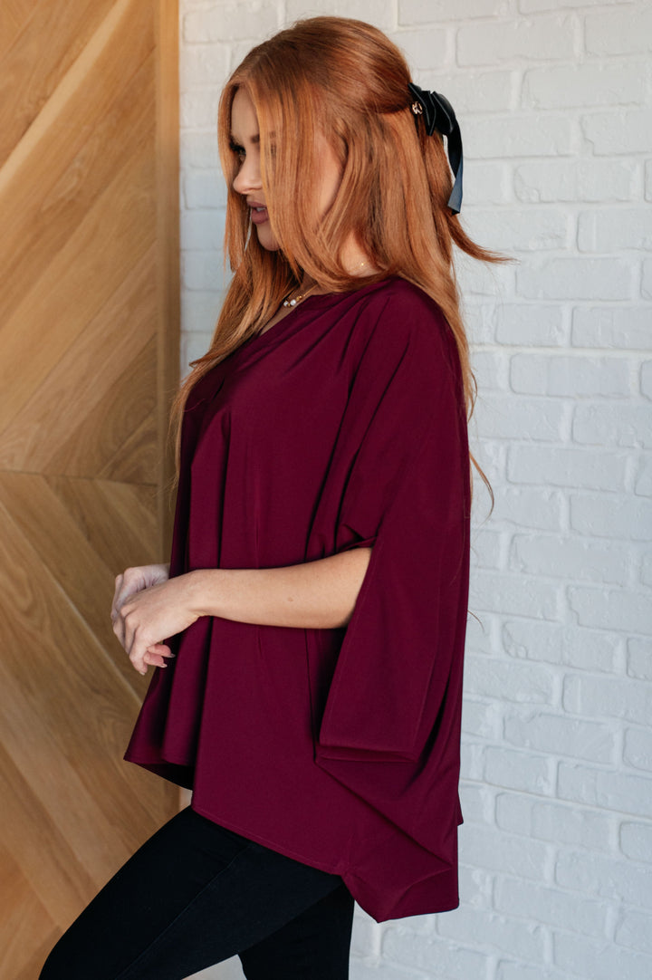 Universal Philosophy Blouse in Wine - 12/5