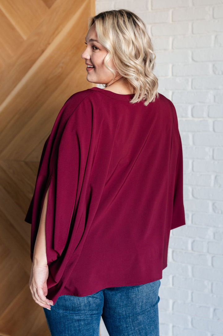 Universal Philosophy Blouse in Wine - 12/5