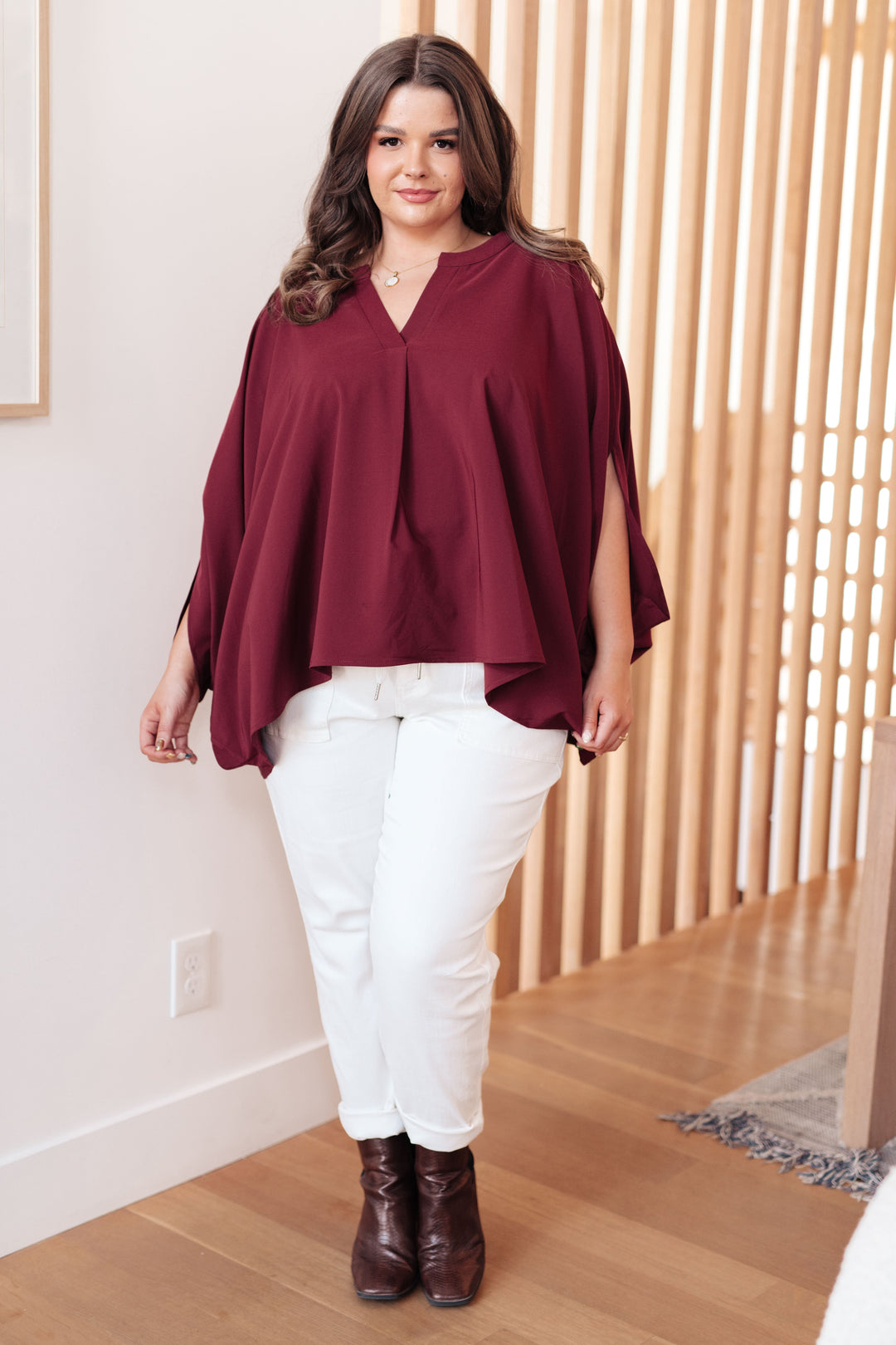 Universal Philosophy Blouse in Wine - 12/5